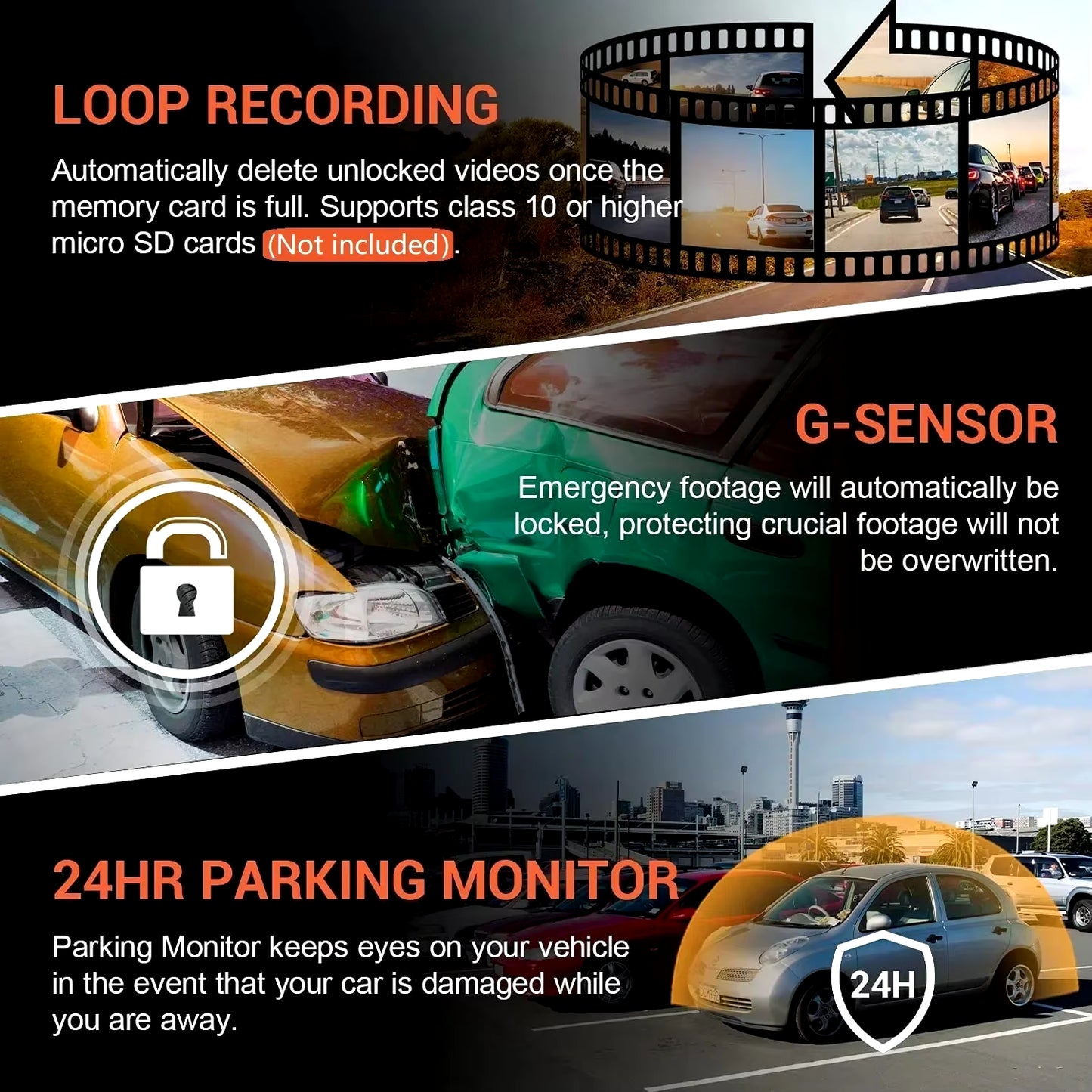 1080P WIFI Dual Camera Dash Cam for Cars,Front and Inside,Car Camera with IR Night Vision,Loop Recording,Wide Angle Car DVR Came