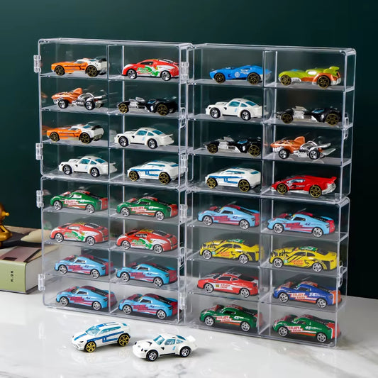 Transparent Hot Wheels Display Box Car Model Toy Cabinet Rack for Hotwheels Cars Diecast Storage Acrylic Dustproof Showcase